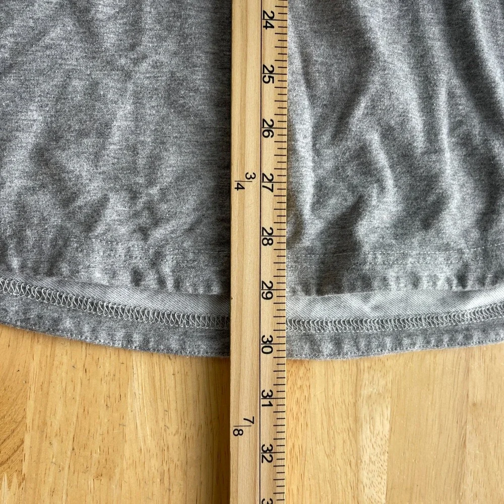 BYLT Basics Mens Large Drop Cut Lux Hooded Henley Long Sleeve Shirt Gray Hoodie